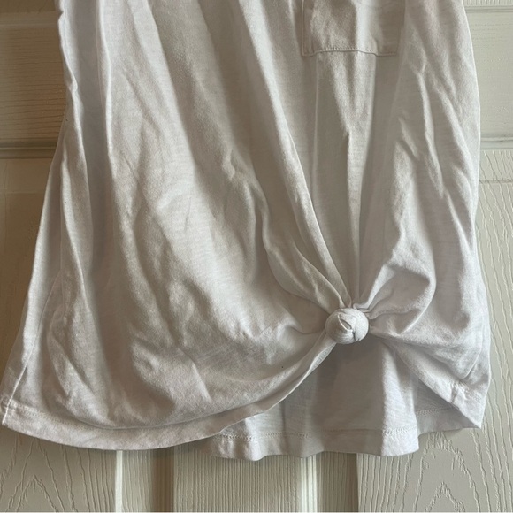SO Small White Tank Top Side Tie Front Pocket - Picture 3 of 7